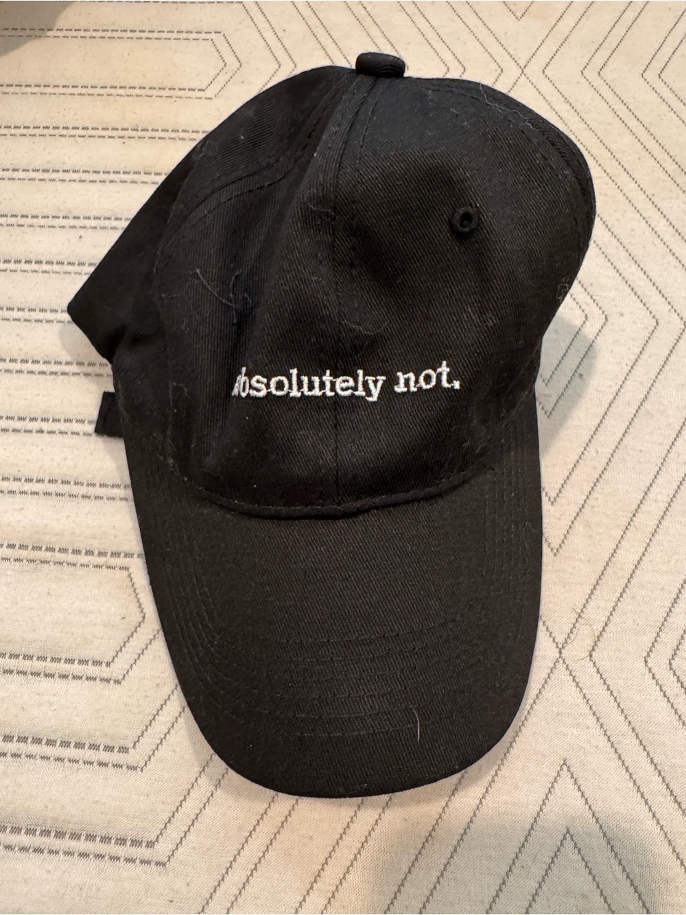 Black "absolutely not." Embroidered Dad Hat
